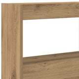 Headboard Cabinet with LED Artisan Oak 140x17x102 cm 863129
