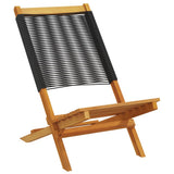 Folding Garden Chairs 4 pcs Black Solid Wood Acacia 3214628