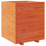 ZNTS Garden Planter Wax Brown 60x60x72.5 cm Solid Wood Pine 3282581