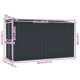Garden Shed Anthracite Galvanised steel, metal Medium Garden Shed 316227