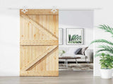 Sliding Door 100 x 210 cm Solid Pine Wood Natural and White 3445100