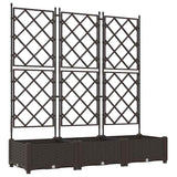 Garden Planter 3 pcs Brown 120 x 40 x 125.5 cm Plastic 42002816