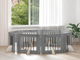 Foldable Dog Gate with Stands 8 pcs Grey Sonoma 60 cm 892166