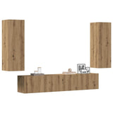 Wall Mounted TV cabinets 4 pcs Artisan Oak Engineered Wood 3328948