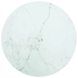 Table Top White 90x1 cm Tempered Glass with Marble Design 322251