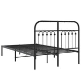 Metal Bed Frame without Mattress with Headboard Black 120x190cm 376597