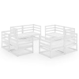 Garden Lounge Set White Solid pinewood Large Modular 3075285