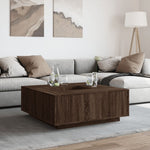 ZNTS Coffee Table Brown Oak 100x100x40 cm Engineered Wood 3284055