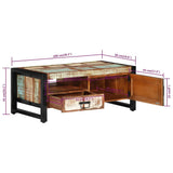 338221 Coffee Table 100x50x41 cm Solid Wood Reclaimed