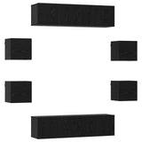 TV Cabinet Set 8 pcs 120 x 30 x 30 cm Black Oak Engineered Wood 3438613