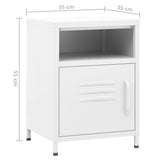 Nightstand White 35x35x51 cm Steel 336224