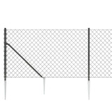 Chain Link Fence with Spike Anchors Anthracite 0.8x25 m 153976