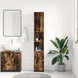 Bathroom Cabinet Smoked Oak 30x30x183.5 cm Engineered Wood 815519