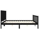Bed Frame without Mattress Black 200x200 cm Solid Wood Pine 3192450
