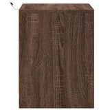 ZNTS Bedside Cabinet with LED Lights Brown Oak Engineered Wood 852059