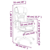 Reclining Office Chair Cream Faux Leather 349736