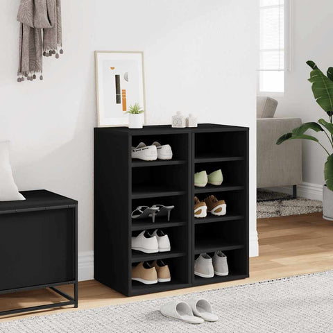 Shoe Cabinets 2 pcs Black 31.5x35x70 cm Engineered Wood 808984