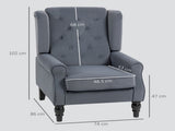 Wingback Accent Chair, Retro Upholstered Button Tufted Occasional Chair for Living Room and Bedroom, T3398P378080