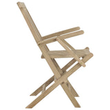 Folding Garden Chair Set of 2 Grey Solid teak wood Adjustable 362764
