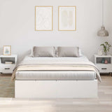 Storage Bed Frame White 150 x 200 cm Engineered Wood 3335381
