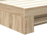 Bed Frame with Headboard Sonoma Oak 100 x 200 m Engineered Wood 3408790