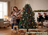 6FT Dark Green Pre-Lit Christmas Tree with Multicolor Lights, Pointed PVC, 629 Tips, 3-Section Auto 38519794
