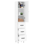 Highboard White 34.5x34x180 cm Engineered Wood 3198881
