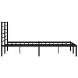 Metal Bed Frame without Mattress with Headboard Black 140x190cm 352319