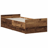 Bed Frame Old Wood 90 x 200 cm Engineered Wood 3446585