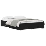 Bed Frame with Drawer Black Oak 140 x 200 cm Engineered Wood 3333968