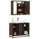 2 Piece Bathroom Furniture Set Brown Oak Engineered Wood 3300914