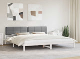 Bed Frame with Upholstered Headboard Light Grey 200 x 200 cm 3398078