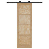 Sliding Door Set Manual Natural and black 78 x 232 cm 3333334