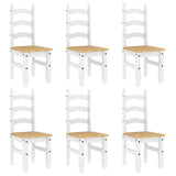 7 Piece Dining Set PANAMA White Solid Wood Pine 3345214