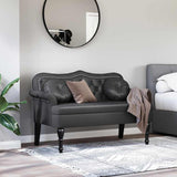 Chesterfield Bench Black 120.5 x 65 x 75 cm Faux Leather 42019284