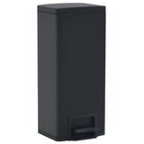Dustbin with Pedal Anti-fingerprint 30L Black Stainless Steel 149573
