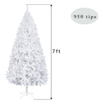 ZNTS 7FT Iron Leg White Christmas Tree with 950 Branches 75878109