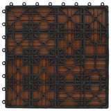 22 pcs Decking Tiles 30x30 cm 2 sqm WPC Brown 277806