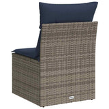 Garden Sofa with Cushion 3 pcs Grey Poly rattan 366162