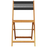Folding Garden Chairs 6 pcs Black Solid Wood Acacia 3214602