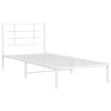 Metal Bed Frame without Mattress with Headboard White 90x190cm 355602