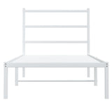 Metal Bed Frame without Mattress with Headboard White 90x200cm 355407