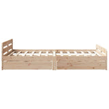 Bed Frame Natural Solid pinewood Small Double Bed Frame 3309056