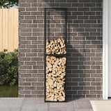 Firewood Rack Black 50x30x209 cm Steel 4018468