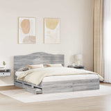 Bed Frame with Drawer Grey Sonoma 180 x 200 cm Engineer Wood 3413392