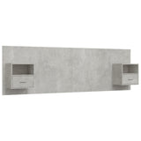 Bed Headboard with Cabinets Concrete Grey Engineered Wood 3115719
