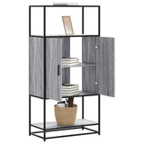 Highboard Grey Sonoma 68x35x139 cm Engineered Wood and Metal 849042