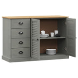 Sideboard with Drawers VIGO 113x40x75 cm Grey Solid Wood Pine 353189