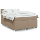 Box Spring Bed with Mattress Cappuccino 140x190 cm Faux Leather 3286123