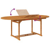 Garden Dining Set Natural Wood Solid Acacia Wood Large Expandable 3058011
